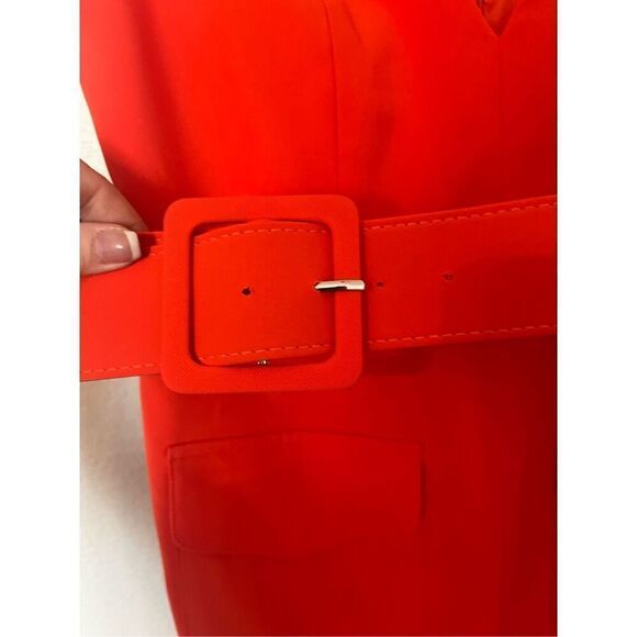 Mac Duggal SLEEVELESS CREPE MINI DRESS WITH BELT AND FRONT POCKETS New NWT - Picture 8 of 12